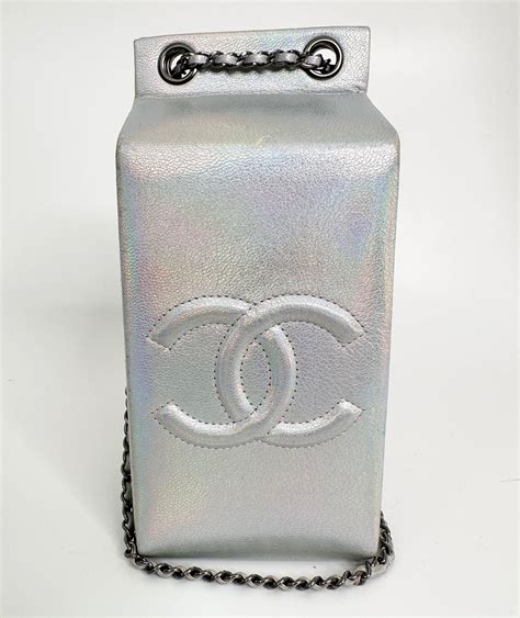 chanel milk bottle bag price|CHANEL Iridescent Silver Lait de Coco Milk Carton Bag .